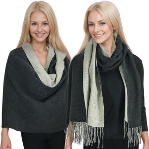 Wholesale 2404 - Two-Tone Scarves 2404 - Two Tone Black - 26