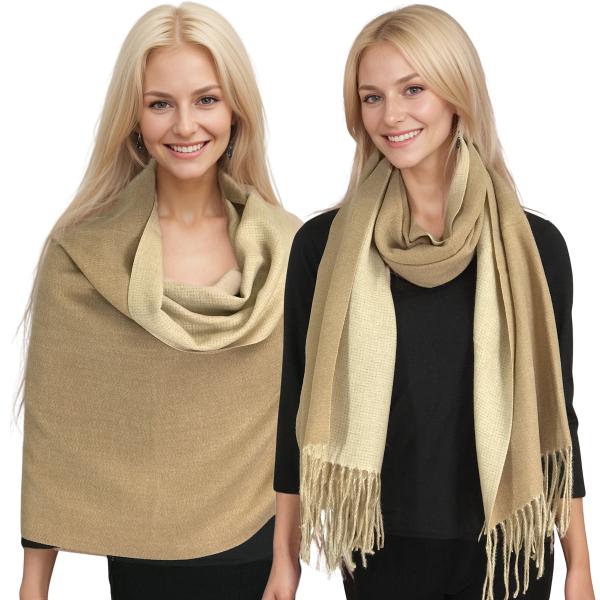 wholesale 2404 - Two-Tone Scarves 2404 - Two Tone Beige - 26