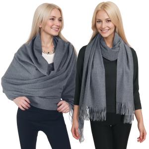 Wholesale 2402 - Solid Color Scarves 2402 - Charcoal - 26