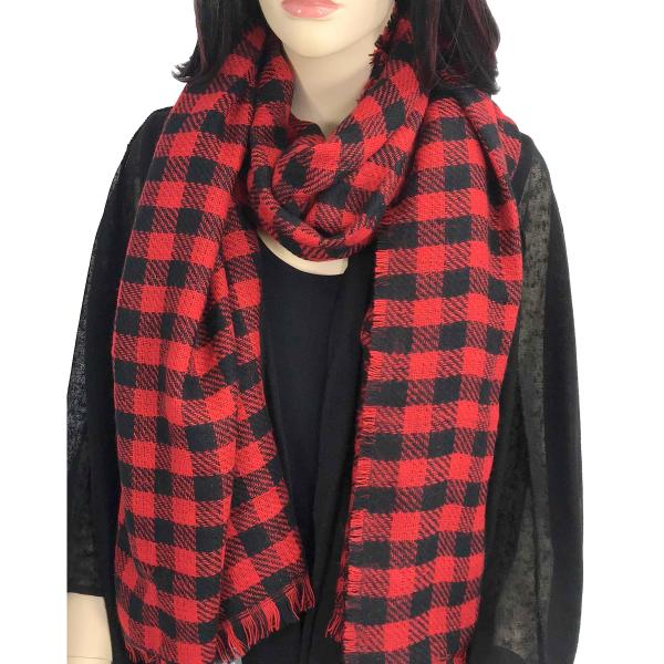 wholesale 3904 - Assorted Winter Scarves 9088 - Buffalo Check Red<br>
Woven Scarf - 33