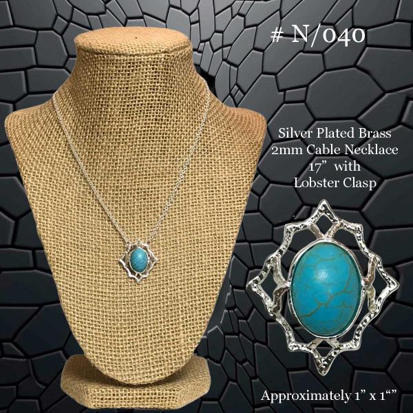 3907 - 18K Turquoise Jewelry #N/040<br>
Turquoise on Silver - 