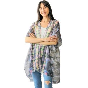 5091 - Abstract Water Color Kimonos Black Mix - One Size Fits Most