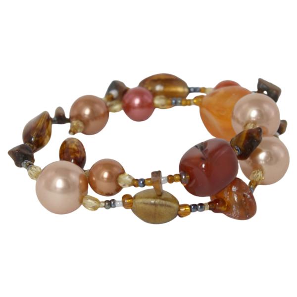 Fashion  Bracelets Stretch Beaded - Tan MB - 