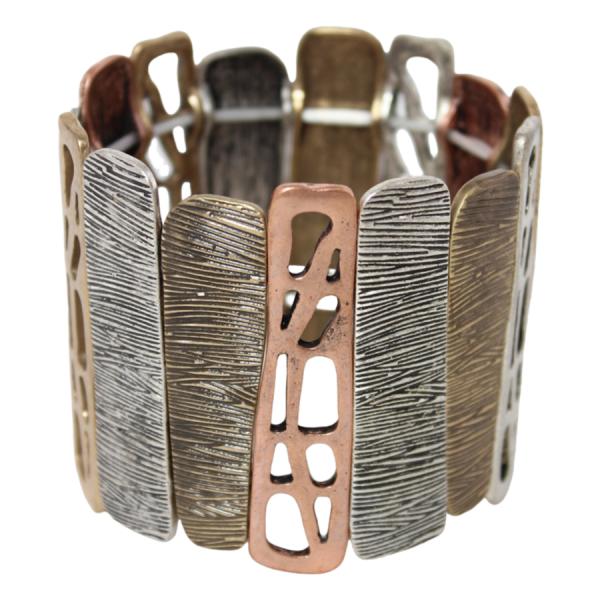 Fashion  Bracelets Textured Artifact - Tri-Color MB - 