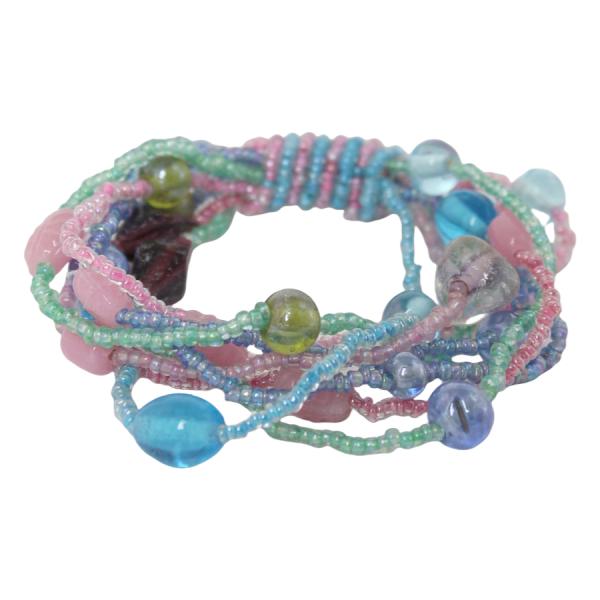 Fashion  Bracelets Five Strand Pastel Tones MB - 