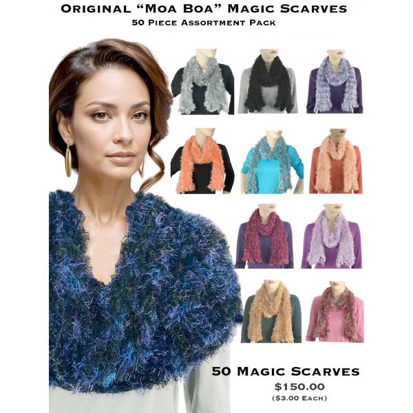 49 - Original Moa Boa Magic Scarves Magic Scarves - Moa Boa <br>
50 Piece Assortment Pack - One Size Fits All