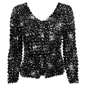  C21 -Gourmet Popcorn - Collarless Cardigan Abstract Dots Black-White - One Size Fits Most