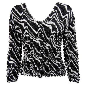  C21 -Gourmet Popcorn - Collarless Cardigan Ribbon Black-White - One Size Fits Most