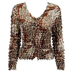  C21 -Gourmet Popcorn - Collarless Cardigan Patchwork Leopard - One Size Fits Most