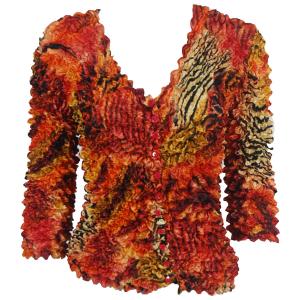  C21 -Gourmet Popcorn - Collarless Cardigan Abstract Zebra Red-Orange - One Size Fits Most