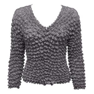  C21 -Gourmet Popcorn - Collarless Cardigan Charcoal - One Size Fits Most