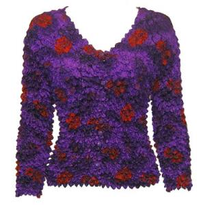  C21 -Gourmet Popcorn - Collarless Cardigan Purple Garden - One Size Fits Most