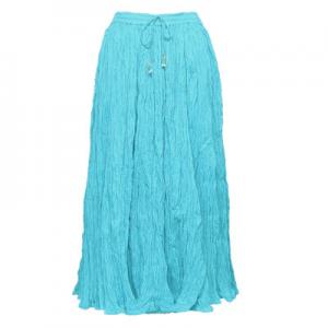 Skirts - Long Cotton Broomstick with Pocket 503 Solid Light Aqua - 