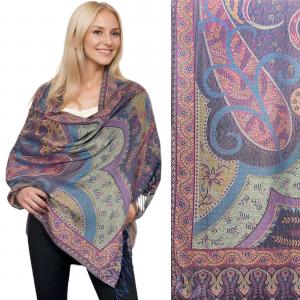 773 - Pashmina Style Shawls Leaf Paisley - 03 - 