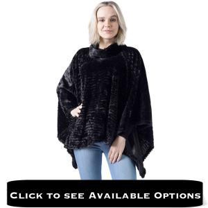 Wholesale 8660<p>Rippled Faux Fur Poncho