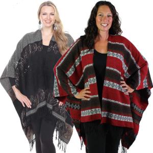 Wholesale C Ruana-StyleWool Feel Capes