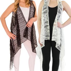 Wholesale 1273 & 1274 <p>Lace with Fringe Vests