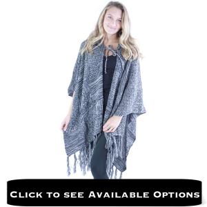 Wholesale 9146Knit Hooded Ruana Capes