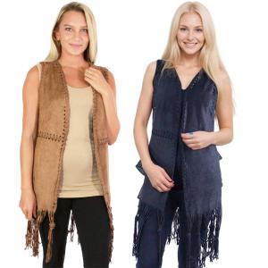 Faux Suede Vests - 8642/334