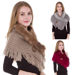 Wholesale 1270<p>Faux Fur Collar with Coconut Button