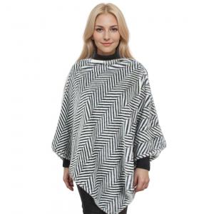 Wholesale 9500<p>Faux Fur Herringbone Poncho