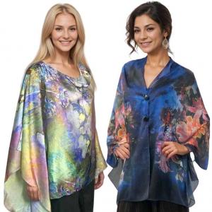 Wholesale 3226  Satin Charmeuse Button Shawls