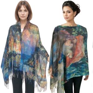 3234 <p> Art Design Cotton Touch Button Shawls