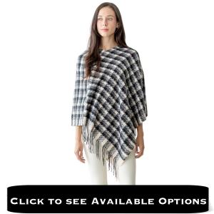 Wholesale 5003 <p> Mottled Check Poncho