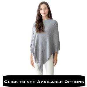 Wholesale 5004 <p> Knit Poncho w/Tie Embellishment