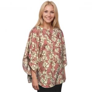 Wholesale 10164 - Round Bottom Floral Ponchos