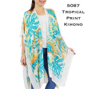 5087<p> Tropical Print Kimono