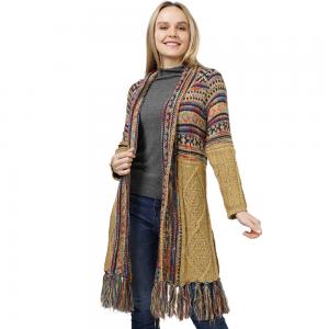 Wholesale 3805 Ethnic Pattern Knit Cardigans