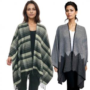 Wholesale 3873 - Assorted Fall/Winter Ruana Capes