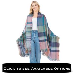 98B1 - Multi-Color Plaid Scarf/Shawl