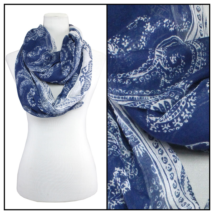 2080 - Bandana Paisley Infinity  Navy  - 