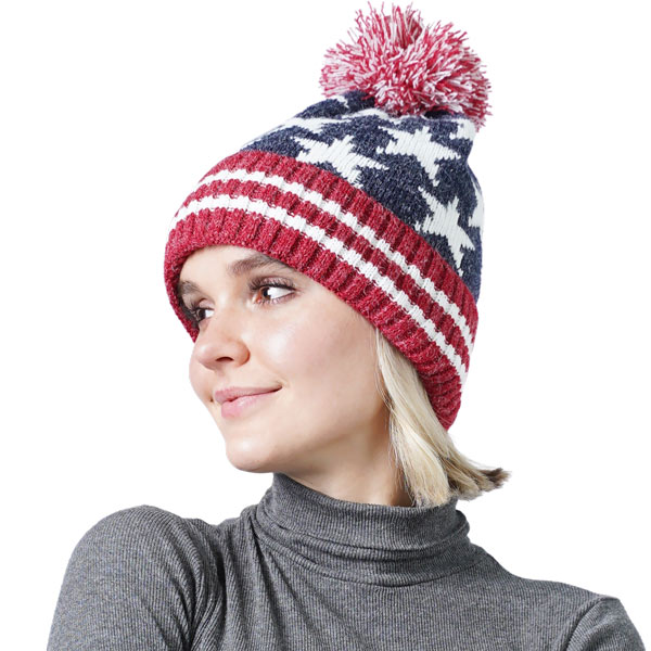 074 Red, White and Blue - US Flag 10289 - USA<BR>
Winter Knit Hat - One Size Fits Most