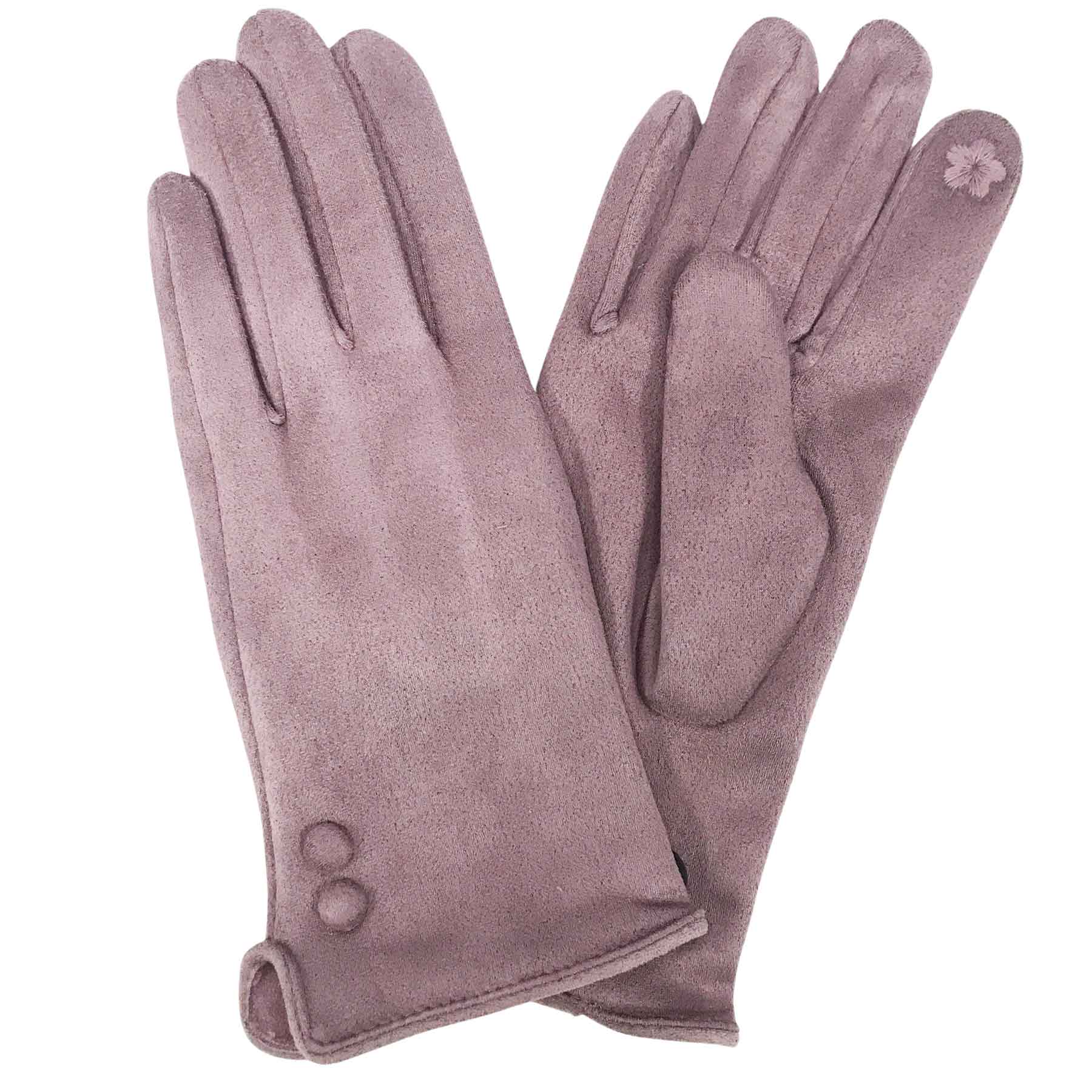 2390 - Touch Screen Smart Gloves SB1 - Dark Plum<br>
Two Button Detail - One Size Fits Most