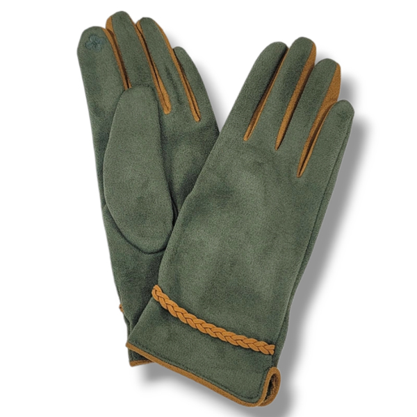 2390 - Touch Screen Smart Gloves 3035 - Taupe<br>Vegan Leather - One Size Fits Most