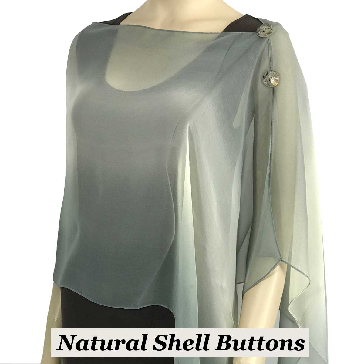 2451 - Silky Two Button Shawl  Natural Shell Buttons #106 Corals (Tri-Color) - 