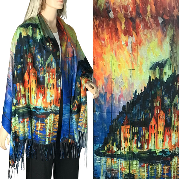 3196 - Sueded Art Design Shawls (Without Buttons) 3196 - #16<br>
Art Design Scarf/Shawl  - 