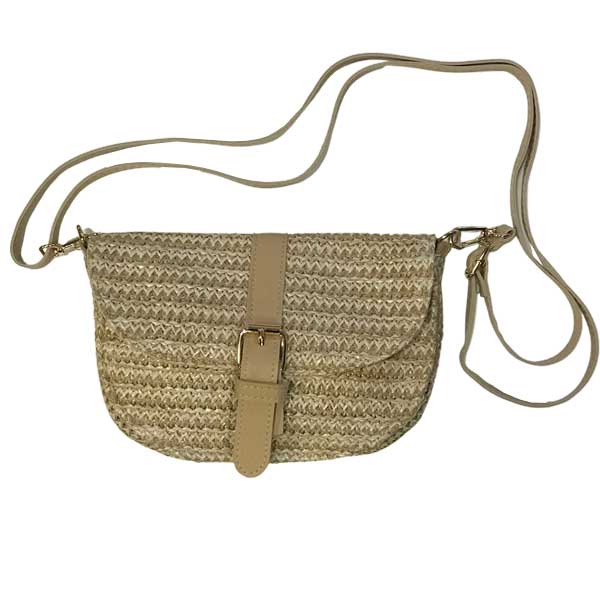 2011 - Wicker Look Summer Bags 2010 - Tan<br>
Wicker Look Buckle Crossbody Bag - 