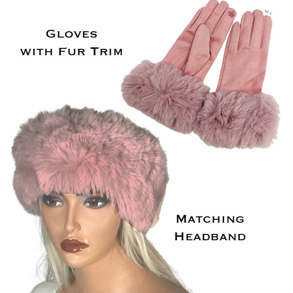 3750 - Faux Rabbit Fur Headbands & Matching Gloves 3750 - 06<br>Dusty Pink
Fur Headband with Matching Gloves - One Size Fits Most