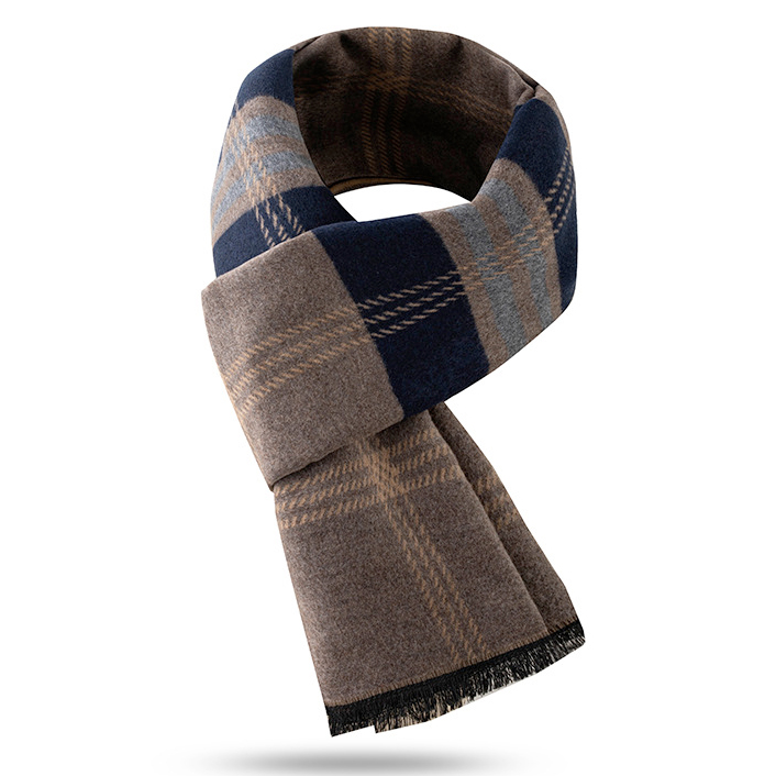 3894 - Cashmere Blend  Scarves 3894 - Navy/Taupe Mix - 13