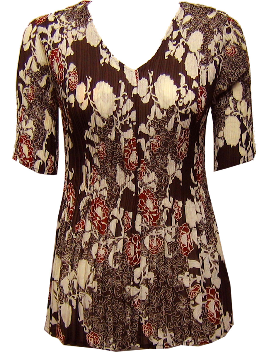 Chocolate-Ivory Floral