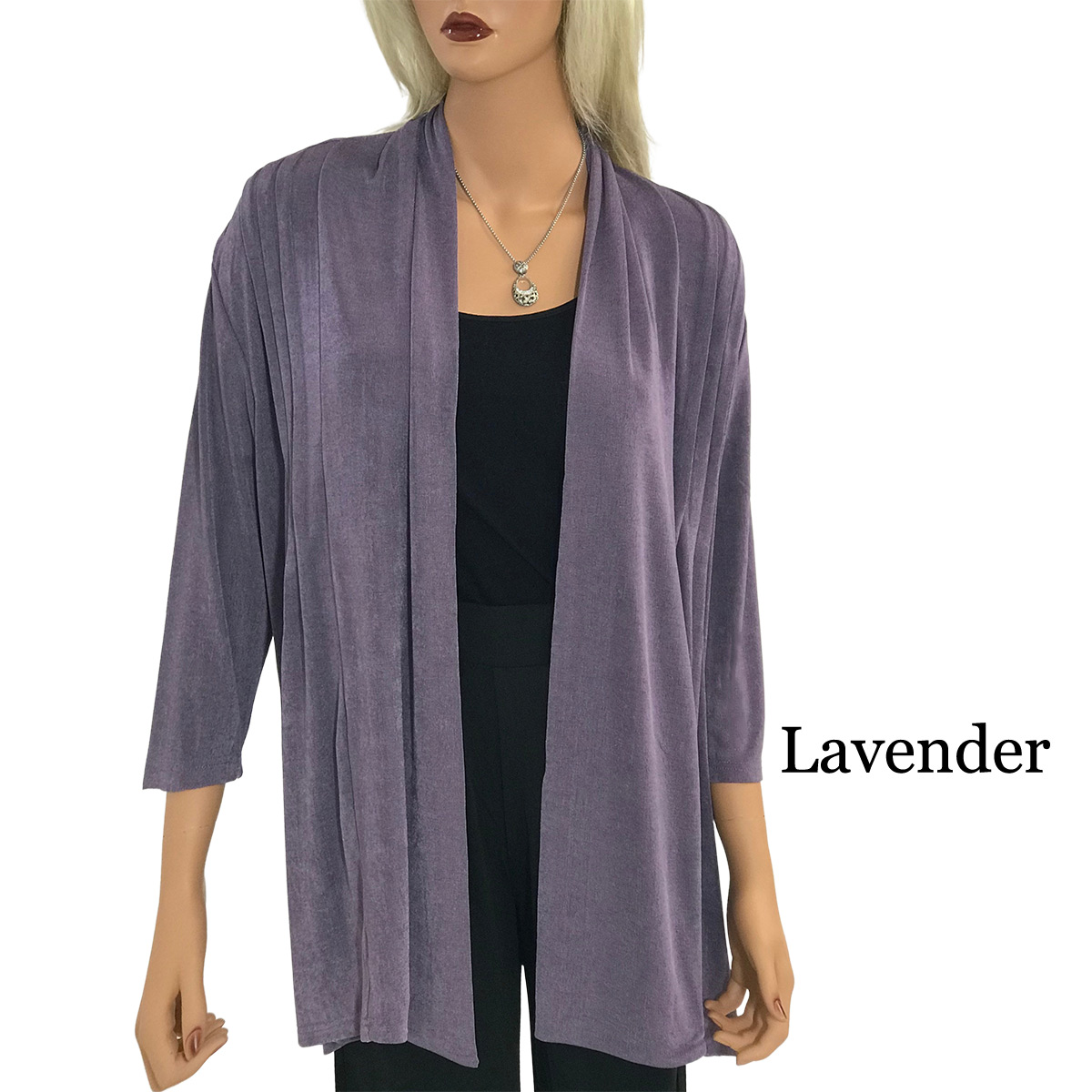 Wholesale1215 - Slinky TravelWear Open Front Cardigan-Lavender