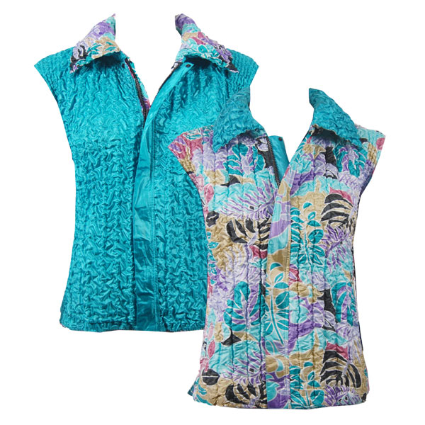 Reversible Vest - Tropical Breeze reverses to Solid Bright Teal