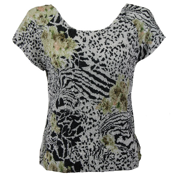 Magic Crush Silky Touch Cap Sleeve - Reptile Floral Green