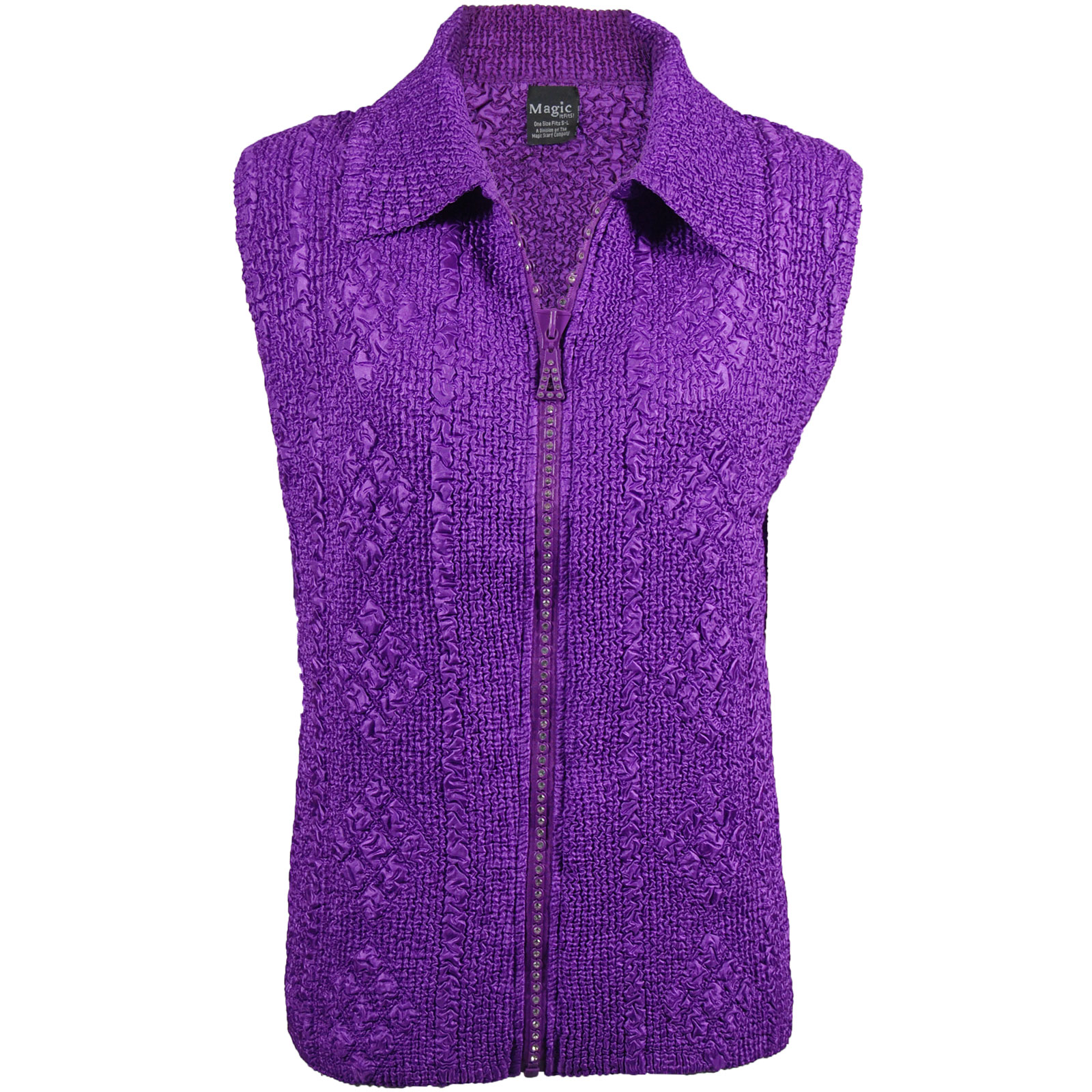 Diamond Zipper Vest - Purple
