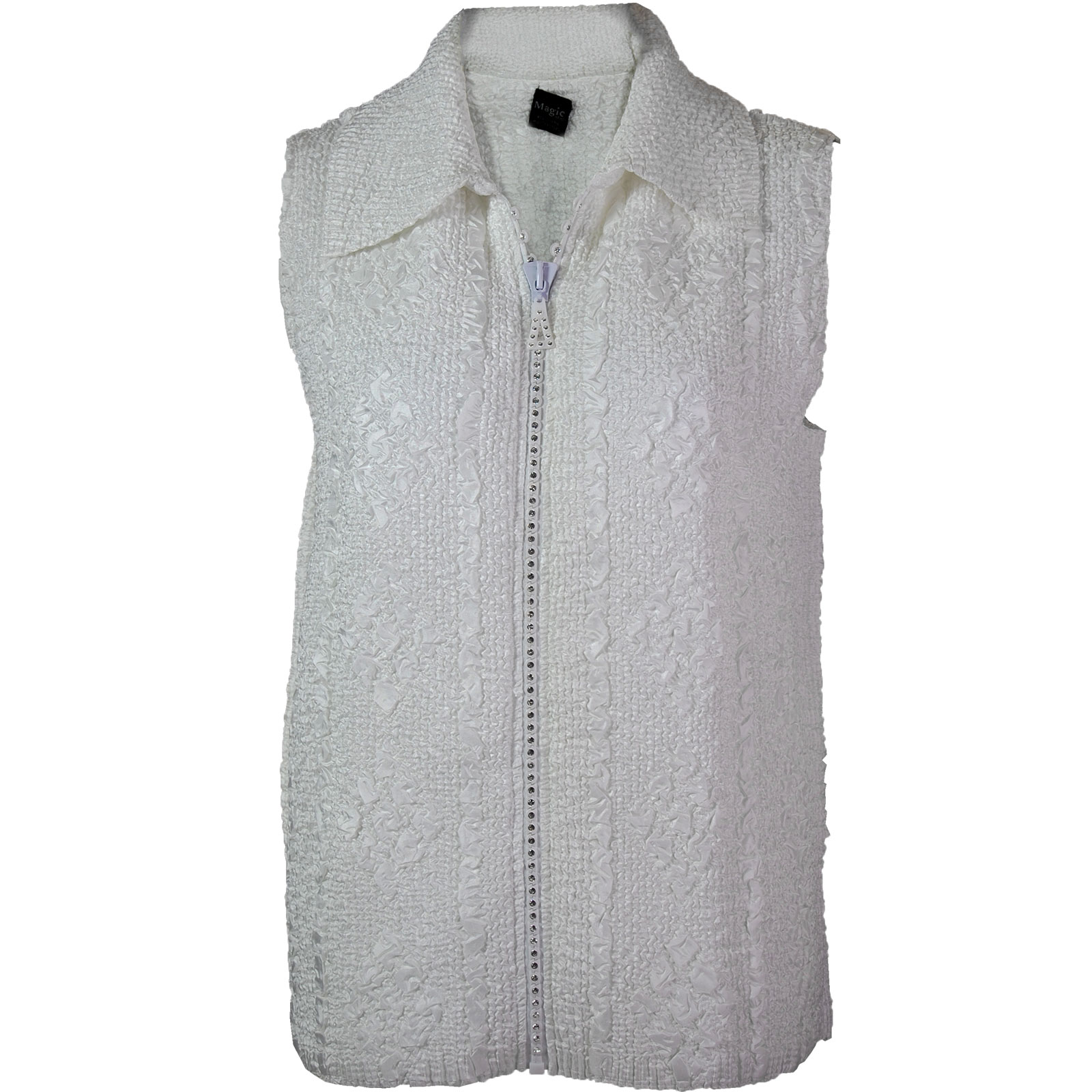 White <br>Diamond Zipper Vest
