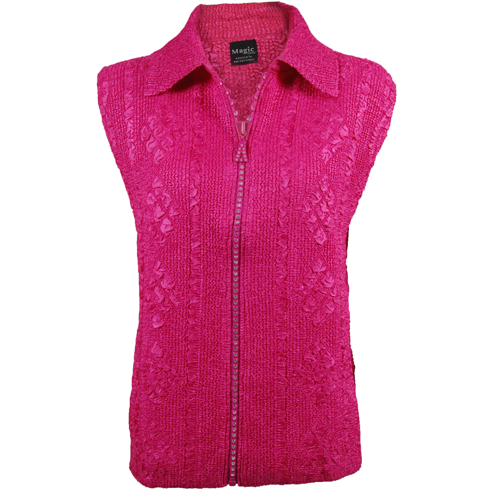 Hot Pink<br>Diamond Zipper Vest